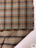 Italian Iridescent Plaid Fine Polyester Taffeta - Brown / Black / Grey