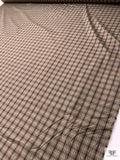 Italian Iridescent Plaid Fine Polyester Taffeta - Brown / Black / Grey