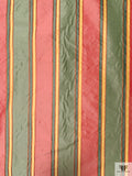 Satin Striped Yarn-Dyed Silk Taffeta - Red / Sage Green / Golden Butter