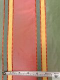 Satin Striped Yarn-Dyed Silk Taffeta - Red / Sage Green / Golden Butter