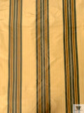 Striped Yarn-Dyed Silk Taffeta - Golden Yellow / Greens / Brown