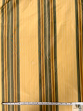 Striped Yarn-Dyed Silk Taffeta - Golden Yellow / Greens / Brown