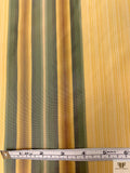 Striped Yarn-Dyed Silk Taffeta - Golden Yellow / Greens / Brown