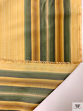 Striped Yarn-Dyed Silk Taffeta - Golden Yellow / Greens / Brown