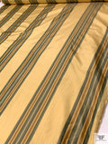 Striped Yarn-Dyed Silk Taffeta - Golden Yellow / Greens / Brown