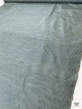 Horizontal Pinstripe Yarn-Dyed Silk Shantung - Blues / Grey