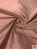 Horizontal Pinstripe Yarn-Dyed Silk Shantung - Red / Off-White