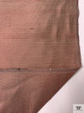 Horizontal Pinstripe Yarn-Dyed Silk Shantung - Red / Off-White