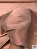 Horizontal Pinstripe Yarn-Dyed Silk Shantung - Red / Off-White
