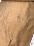 Horizontal Pinstripe Yarn-Dyed Silk Shantung - Tan