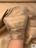 Horizontal Pinstripe Yarn-Dyed Silk Shantung - Tan