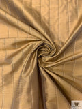 Striped Yarn-Dyed Silk Shantung - Tan / White / Black