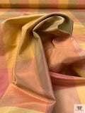 Gingham Plaid Yarn-Dyed Silk Taffeta - Corals / Greens / Yellows