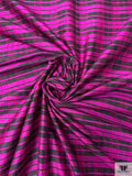 Plaid Yarn-Dyed Silk Dupioni - Magenta / Black