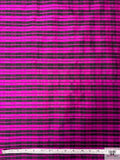 Plaid Yarn-Dyed Silk Dupioni - Magenta / Black