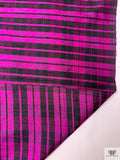 Plaid Yarn-Dyed Silk Dupioni - Magenta / Black