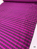 Plaid Yarn-Dyed Silk Dupioni - Magenta / Black
