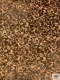 Floral Burnout Velvet on Metallic Chiffon - Warm Antique Gold