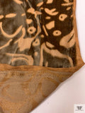 Floral Burnout Velvet on Metallic Chiffon - Warm Antique Gold
