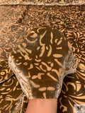Floral Burnout Velvet on Metallic Chiffon - Warm Antique Gold