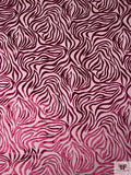 Zebra Burnout Panné Velvet - Cranberry Ruby