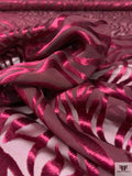 Zebra Burnout Panné Velvet - Cranberry Ruby