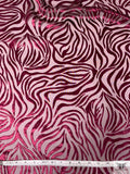 Zebra Burnout Panné Velvet - Cranberry Ruby