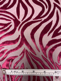 Zebra Burnout Panné Velvet - Cranberry Ruby