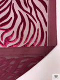 Zebra Burnout Panné Velvet - Cranberry Ruby