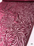 Zebra Burnout Panné Velvet - Cranberry Ruby