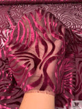 Zebra Burnout Panné Velvet - Cranberry Ruby