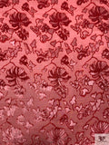 Floral Burnout Panné Velvet with Lurex - Red / White