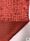 Basketweave Burnout Panné Velvet Knit - Brick Red