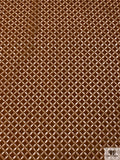 Circle Lattice Eyelet Embroidered Velvet - Terracotta Brown