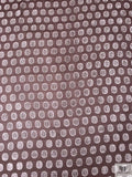 French Oval Design Burnout Velvet with Lurex - Cocoa Bean / Lustrous White