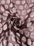 French Oval Design Burnout Velvet with Lurex - Cocoa Bean / Lustrous White