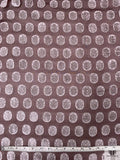 French Oval Design Burnout Velvet with Lurex - Cocoa Bean / Lustrous White