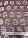 French Oval Design Burnout Velvet with Lurex - Cocoa Bean / Lustrous White