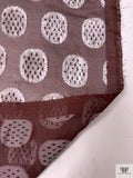 French Oval Design Burnout Velvet with Lurex - Cocoa Bean / Lustrous White