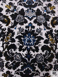 Damask Burnout Velvet - Black / Blue / Light Amber / Grey