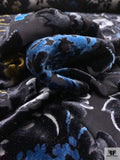 Damask Burnout Velvet - Black / Blue / Light Amber / Grey