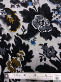 Damask Burnout Velvet - Black / Blue / Light Amber / Grey