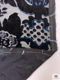Damask Burnout Velvet - Black / Blue / Light Amber / Grey