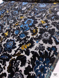 Damask Burnout Velvet - Black / Blue / Light Amber / Grey