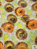Floral Burnout and Bold Printed Velvet - Orange / Lime / Brown / Off-White