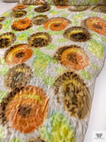 Floral Burnout and Bold Printed Velvet - Orange / Lime / Brown / Off-White