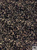 Floral Burnout Panné Velvet on Metallic Chiffon - Black / Gold