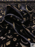 Floral Burnout Panné Velvet on Metallic Chiffon - Black / Gold
