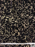 Floral Burnout Panné Velvet on Metallic Chiffon - Black / Gold