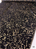 Floral Burnout Panné Velvet on Metallic Chiffon - Black / Gold